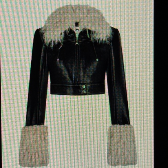 Marine Serre Embossed Leather Cropped Jacket - Picture 1 of 14